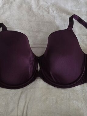 Bare Necessities Full Coverage T-Shirt Bra Purple Nylon Underwire - 40DD - New